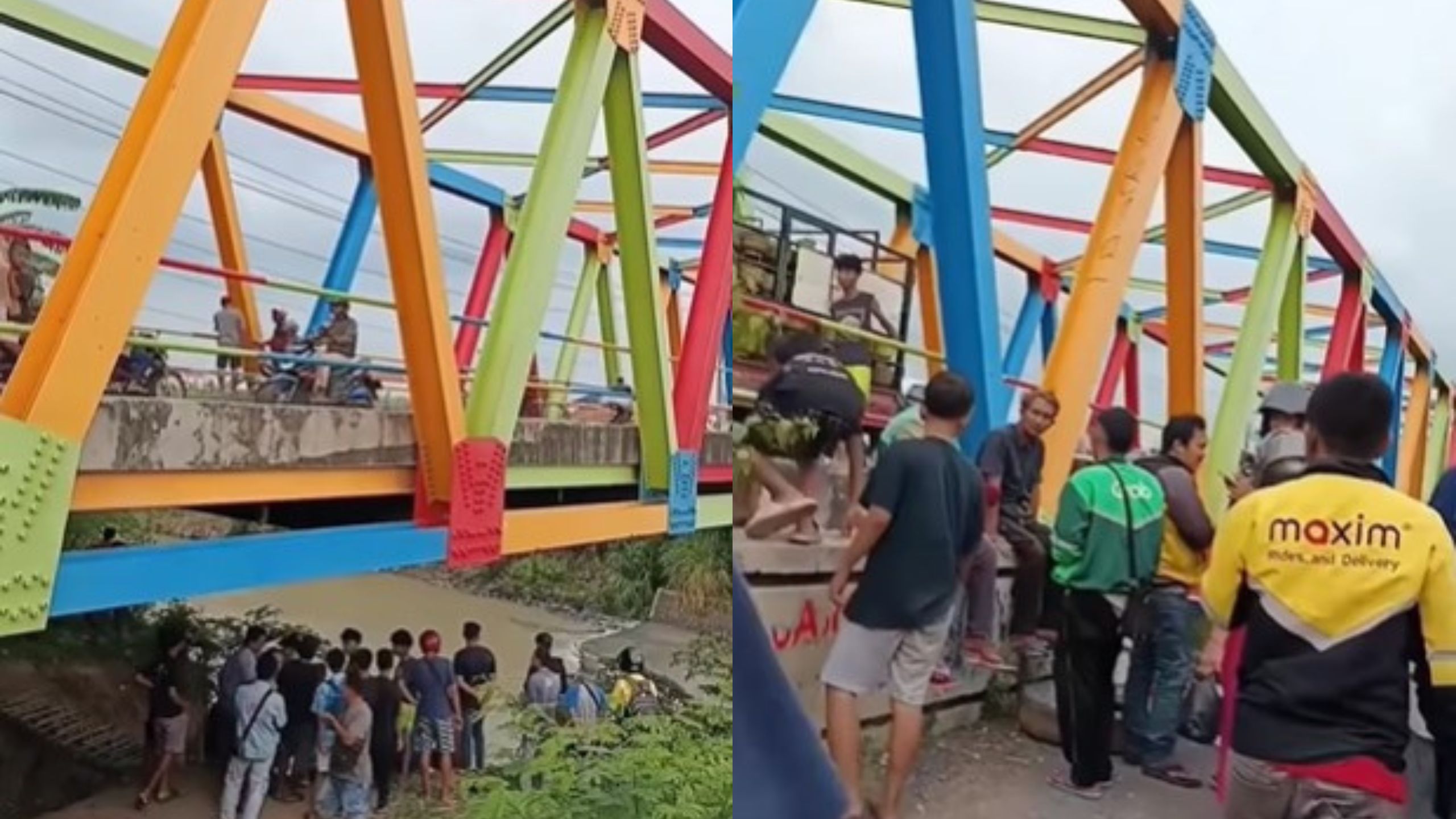 2 anak terjun dari jembatan di Tegal hilang terbawa arus. (instagram)